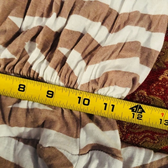 Twelve  size medium tan & white maxi dress strapless striped - Picture 6 of 10